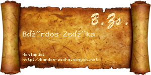 Bárdos Zsóka névjegykártya
